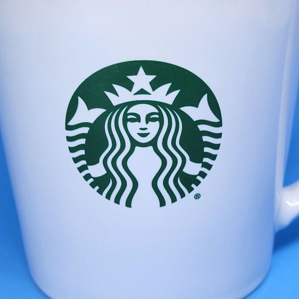 Starbucks 2016 White 14.2 oz Coffee Mug With Classic Logo VGC